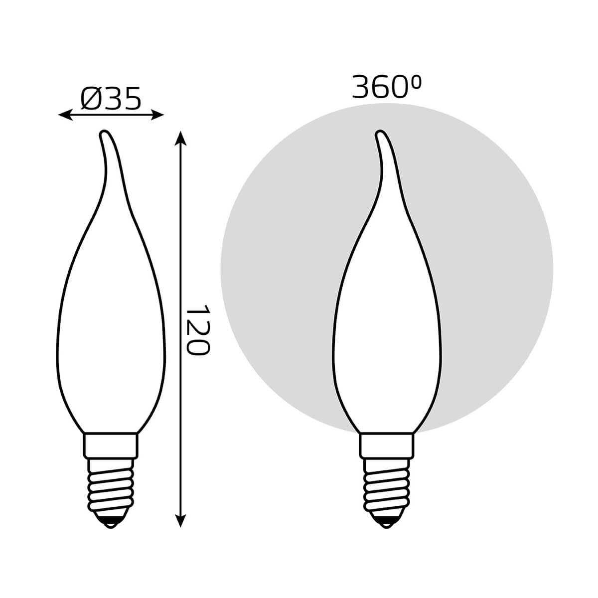 Светодиодная лампа Gauss Filament Candle Tai OPAL E14 5W 2700K 104201105 фото