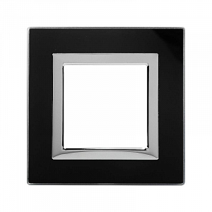 Рамка из натурального стекла черная 2 модуля DKC Avanti 4402822 фото