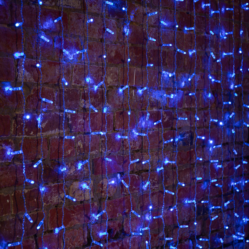 Гирлянда Светодиодный Дождь 2х3м, постоянное свечение, прозрачный провод, 230 В, диоды СИНИЕ NEON-NIGHT 235-153-6 фото
