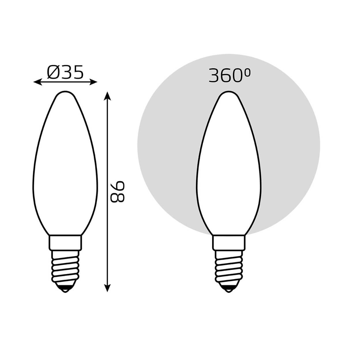 Светодиодная лампа Gauss Filament Candle OPAL E14 5W 4100K 103201205 фото