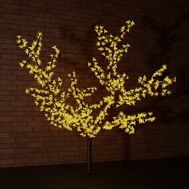 Светодиодное дерево Сакура высота 1,5м, диаметр кроны 1,8м, желтые светодиоды, IP 65, понижающий трансформатор в комплекте, NEON-NIGHT NEON-NIGHT 531-101 фото